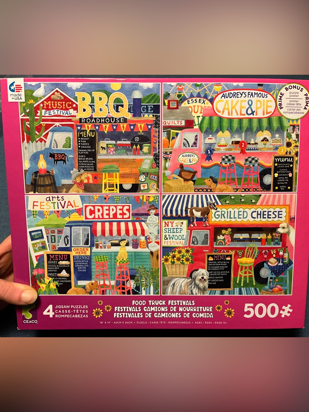 Ceaco jigsaw bundle set FOUR 500 piece puzzles food truck festivals